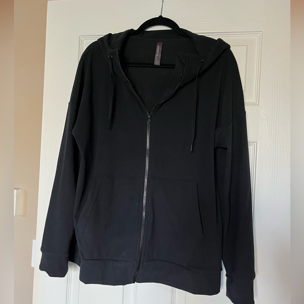 Fleece Black jacket with hood.